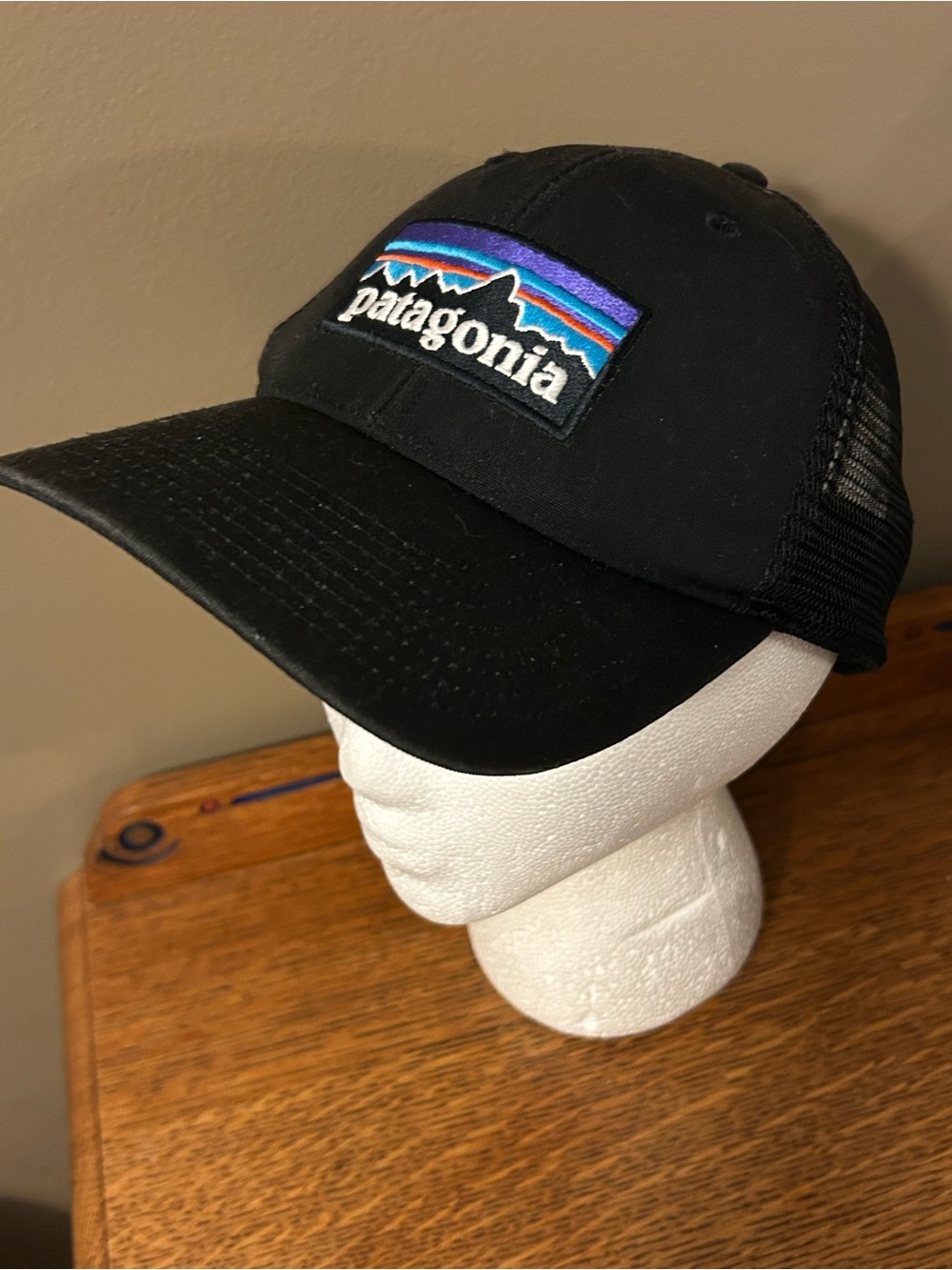 Patagonia Black Mountain Man Adjustable Trucker Hat with Classic Logo